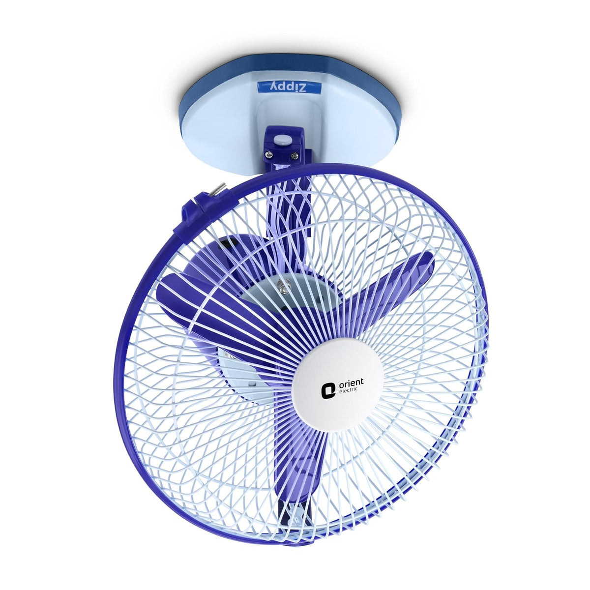Orient Electric 230 MM Zippy Table cum Wall Fan | 2-in-1 Multi-purpose Fan | 2500 RPM High Speed | Adjustable Rocker for upward, downward movement | 2 year Warranty by Orient | White-Blue colour