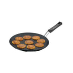 Hawkins Futura 30 cm Flat Tava, Non Stick Tawa with Plastic Handle, Tawa with Rim, Pancake Pan, Flat Pan, Black (NFT30P)