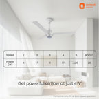 Orient Electric Uniquely Designed I Tome Pro 1200 mm BLDC Ceiling Fan with Remote | BEE 5-Star Rated Energy Efficient Fan | High Air Delivery, 3 Years...