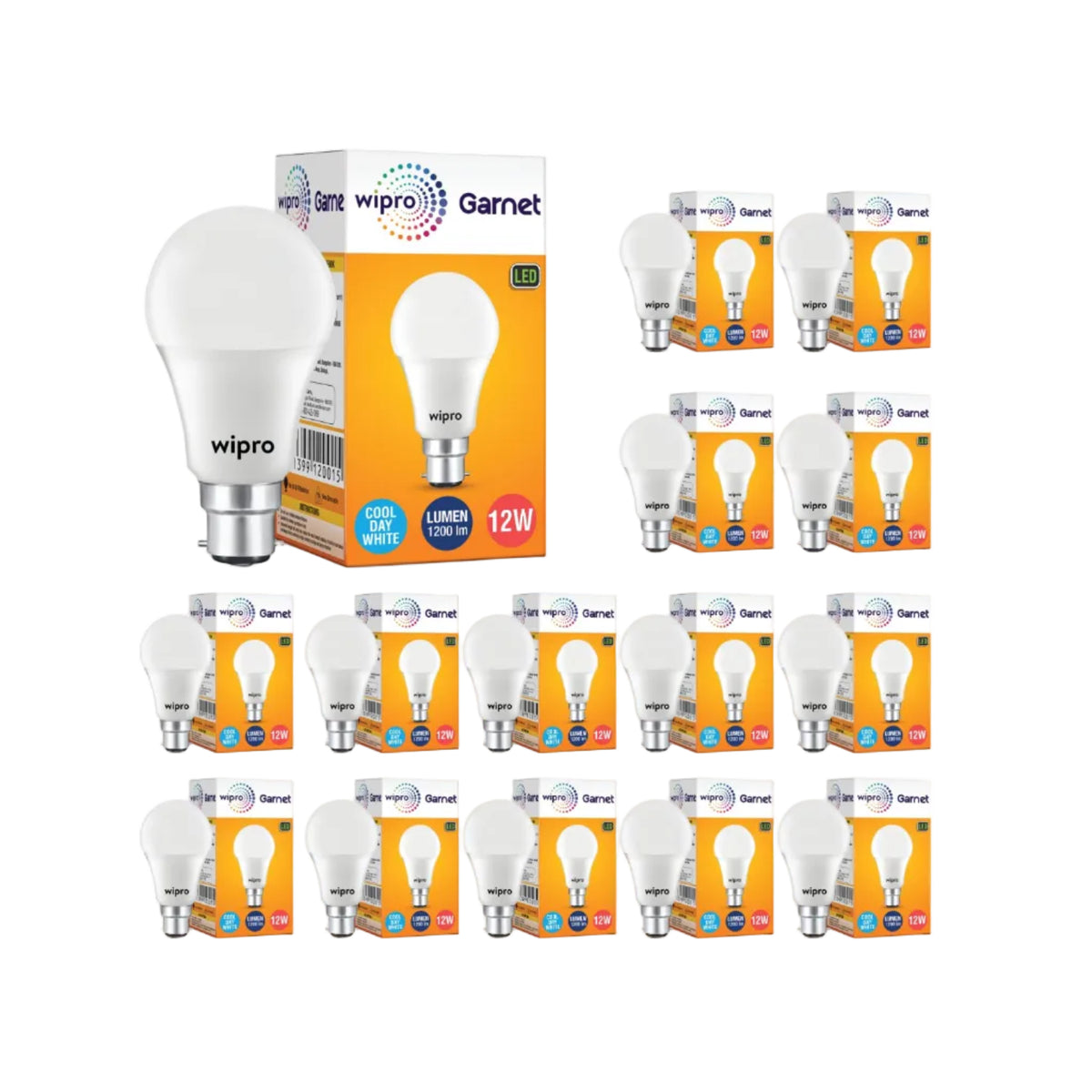 wipro Garnet 12W LED Bulb for Home & Office |Cool Day White (6500K) | B22 Base|220 degree Light coverage |4Kv Surge Protection |400V High Voltage...