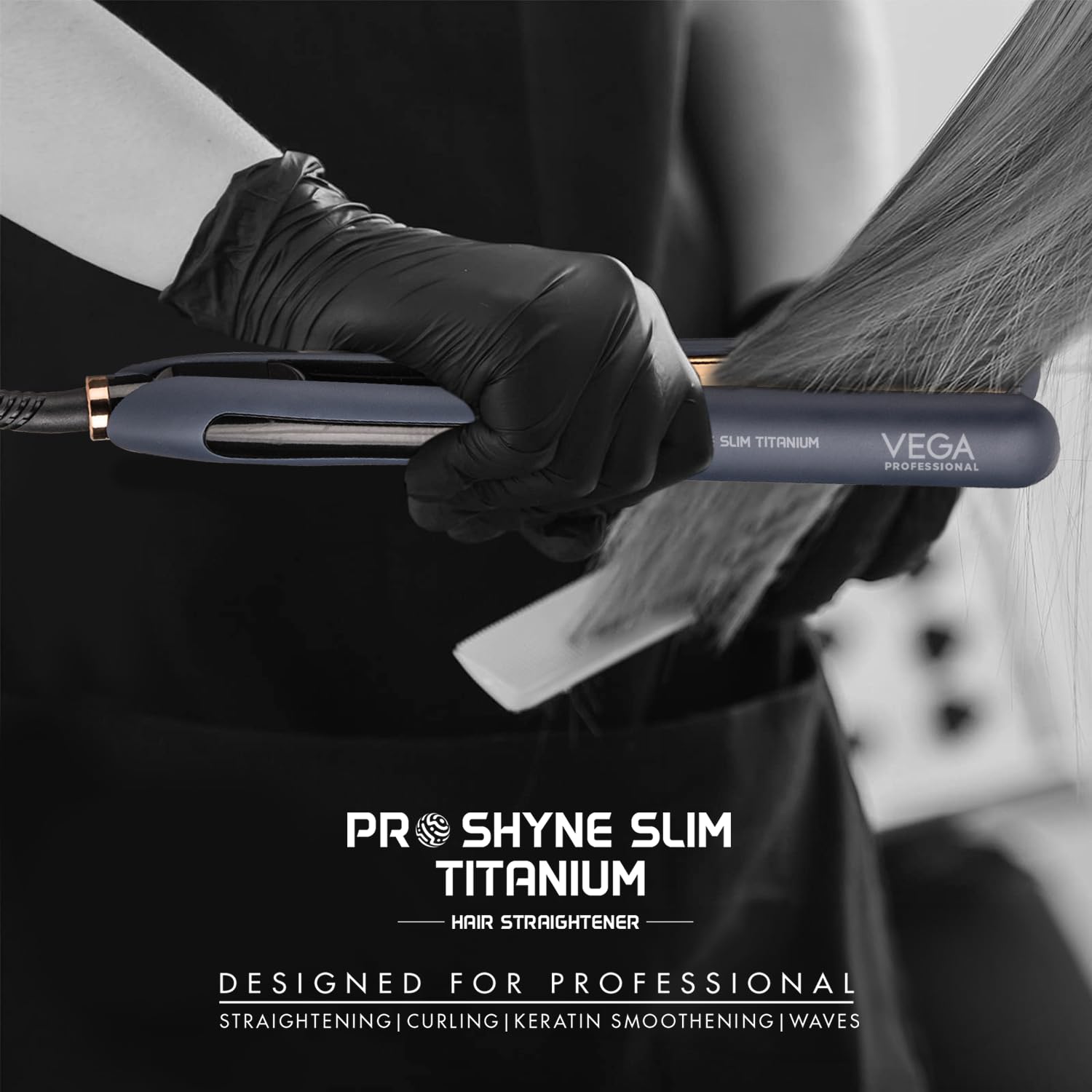 VEGA PROFESSIONAL Pro-Shine Slim Titanium Hair Straightener with 25mm