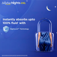 Stayfree Secure Nights XXL | 40 Pads| Cottony Soft Sanitary Pads for Women | Upto 100% leakage protection | Buy XXL at XL price | Absorbs 2x Faster with Wider Back |