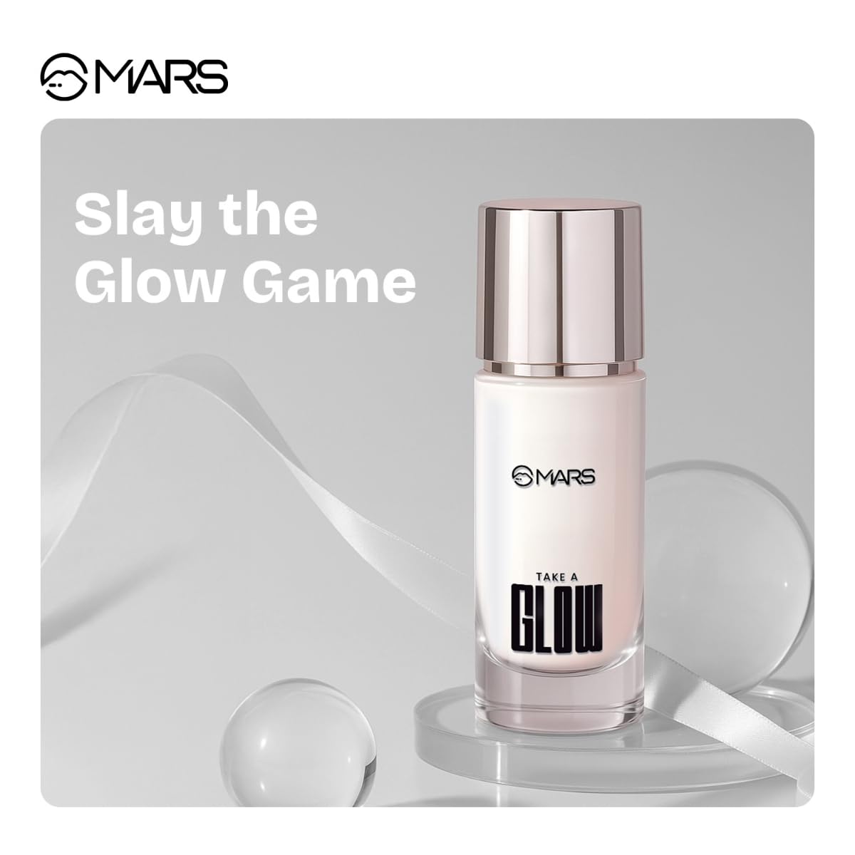 MARS Take A Glow Illuminating Primer + Strobe Cream | 3-in-1 Formula: Moisturiser, Face Primer & Highlighter ,30ml