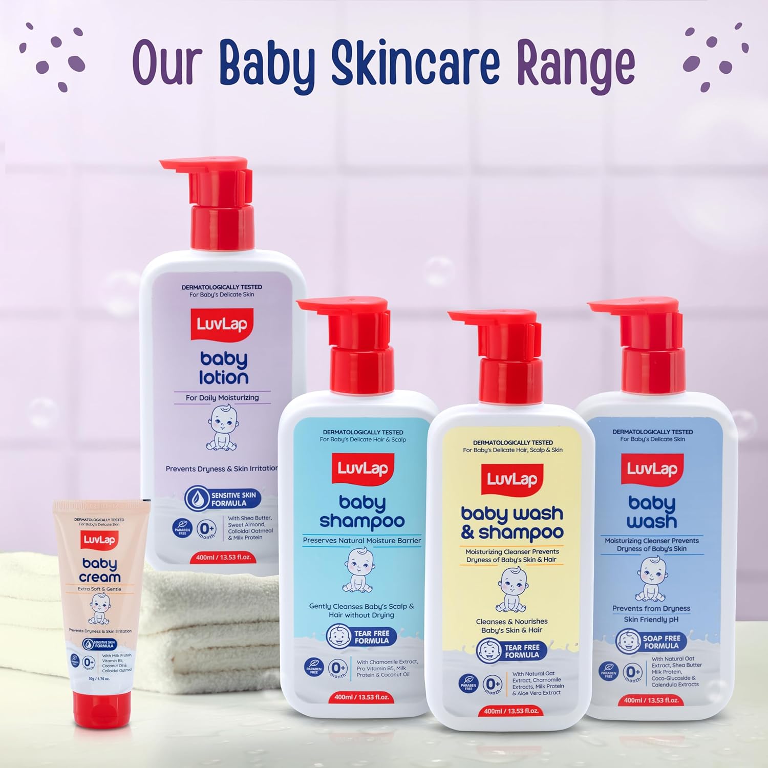 LuvLap Baby Lotion with Milk Protein - 400ml