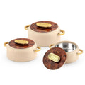 CELLO Castella Insulated Steel Casserole Set of 3 Pcs (1000ml, 1000ml, 1500ml) Gold Beige |