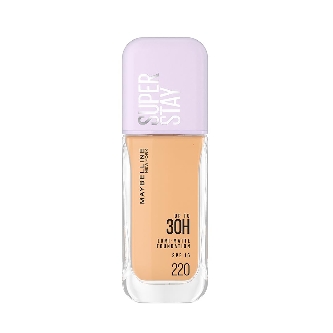Maybelline New York Super Stay Lumi Matte Liquid Foundation, 220 | 30 HR Long Lasting yet Lightweight, 35ml