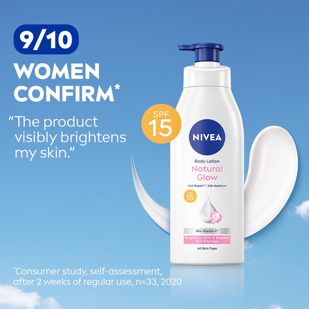 NIVEA Natural Glow Cell Repair Body Lotion,400 ML