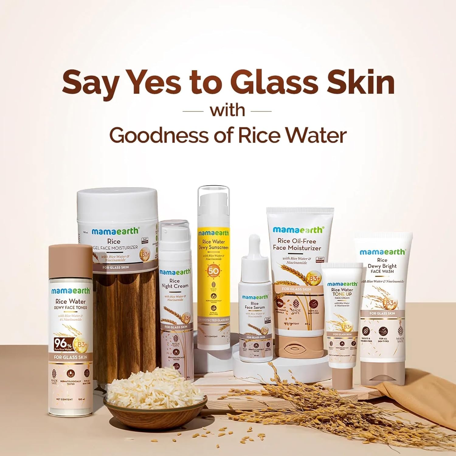 Mamaearth Rice Dewy Bright Face Wash With Rice Water & Niacinamide for Glass Skin ,100ml