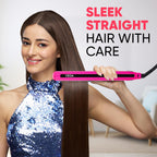 Vega Trendy Hair Straightener for Men and Women with Ceramic Coated Floating Plates, Temperature Setting