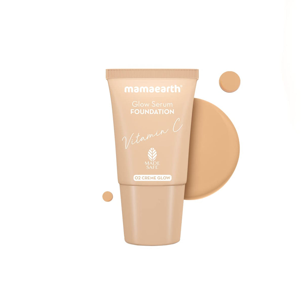Mamaearth Glow Serum Medium Coverage Natural Foundation ,18ml