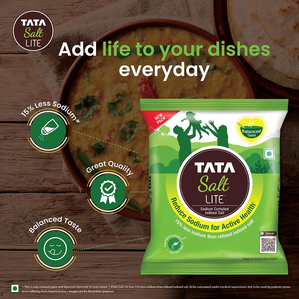 Tata Salt Lite, Low Sodium, 1kg Visit the TATA SALT Store