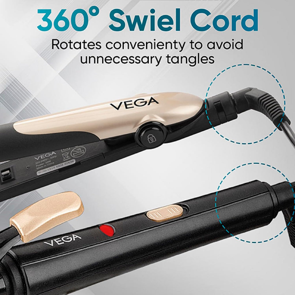 Vega Miss Versatile Styling Set Straightener, Curler & Dryer Gift Combo for Women, 1000W Hair Dryer with 2 Head/Speed Setting, Hair Straightener &...