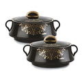 CELLO Midas Set of 2 Pieces Casserole Hot Pot Box For Daily Use & Kitchen 1000ml Each, Black |