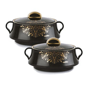 CELLO Midas Set of 2 Pieces Casserole Hot Pot Box For Daily Use & Kitchen 1000ml Each, Black |