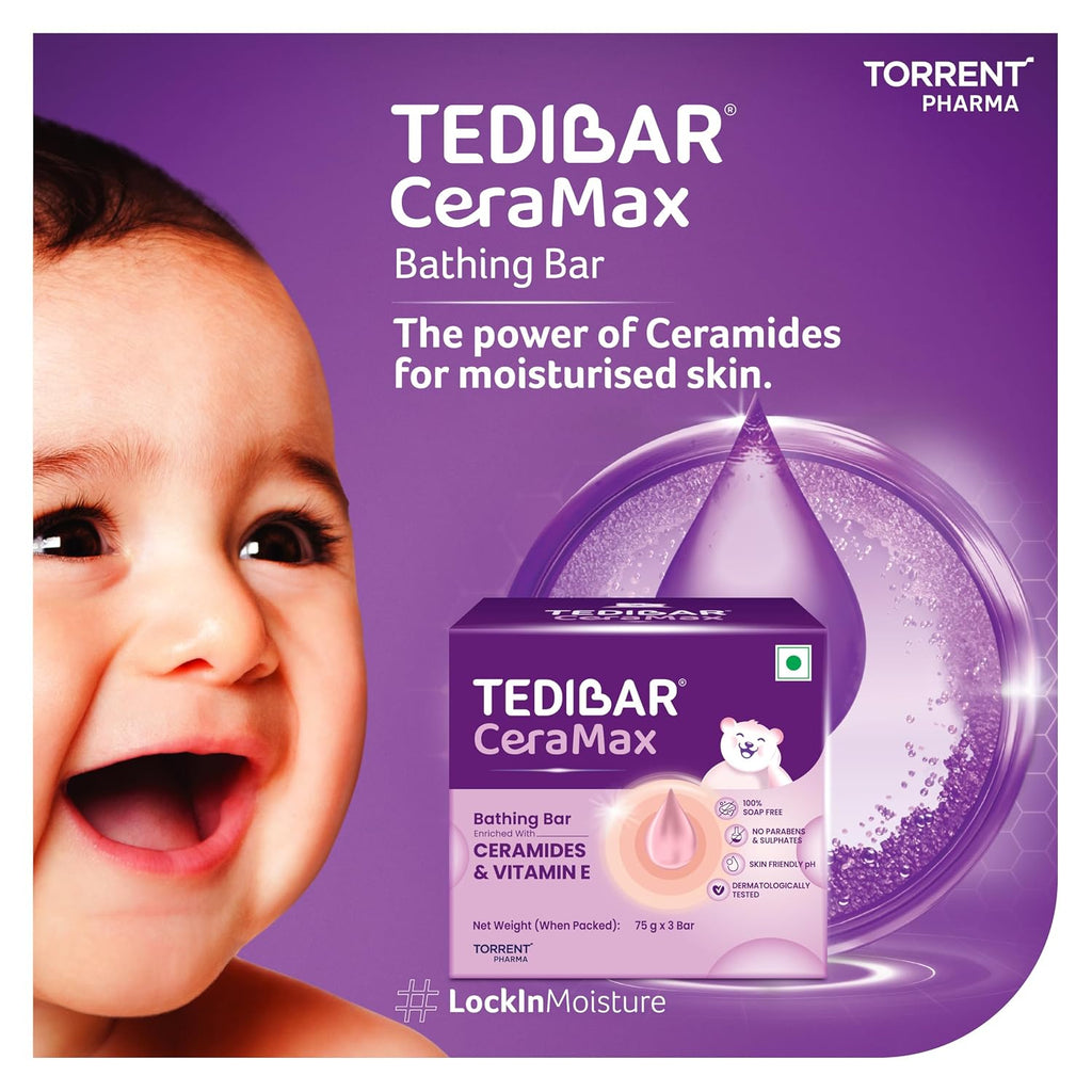 Tedibar Ceramax Baby Bathing Bar -75g x 3 | Pack of 3