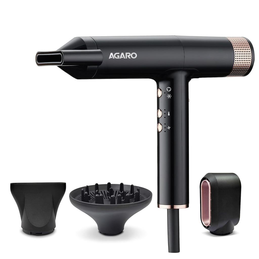 AGARO Royal BLDC Professional Hair Dryer, Brushless Motor, Ionic technology, 2000W, 110000 RPM, Fast Drying, 3 Speed & 3 Temperature Settings, Cool Shot...