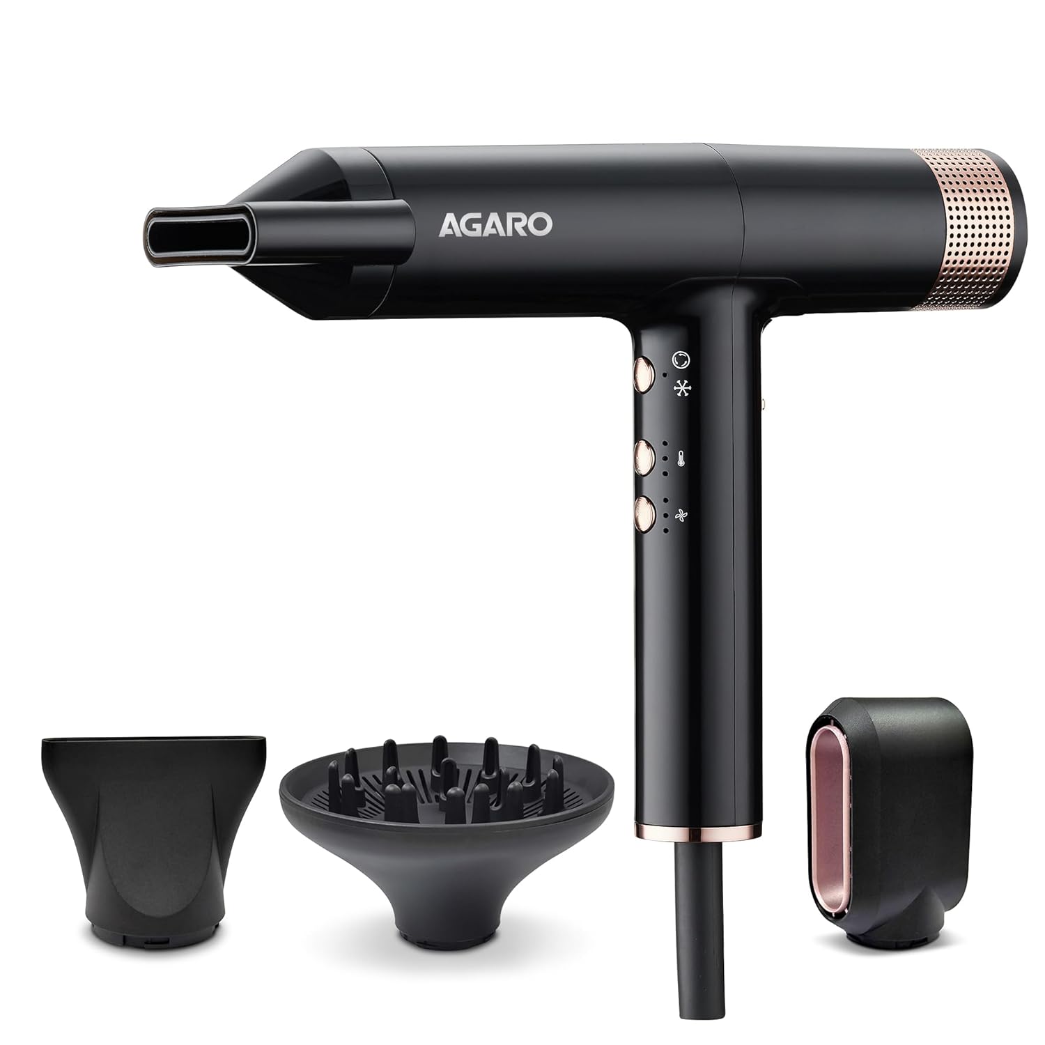 AGARO Royal BLDC Professional Hair Dryer, Brushless Motor, Ionic technology, 2000W, 110000 RPM, Fast Drying, 3 Speed & 3 Temperature Settings, Cool Shot...