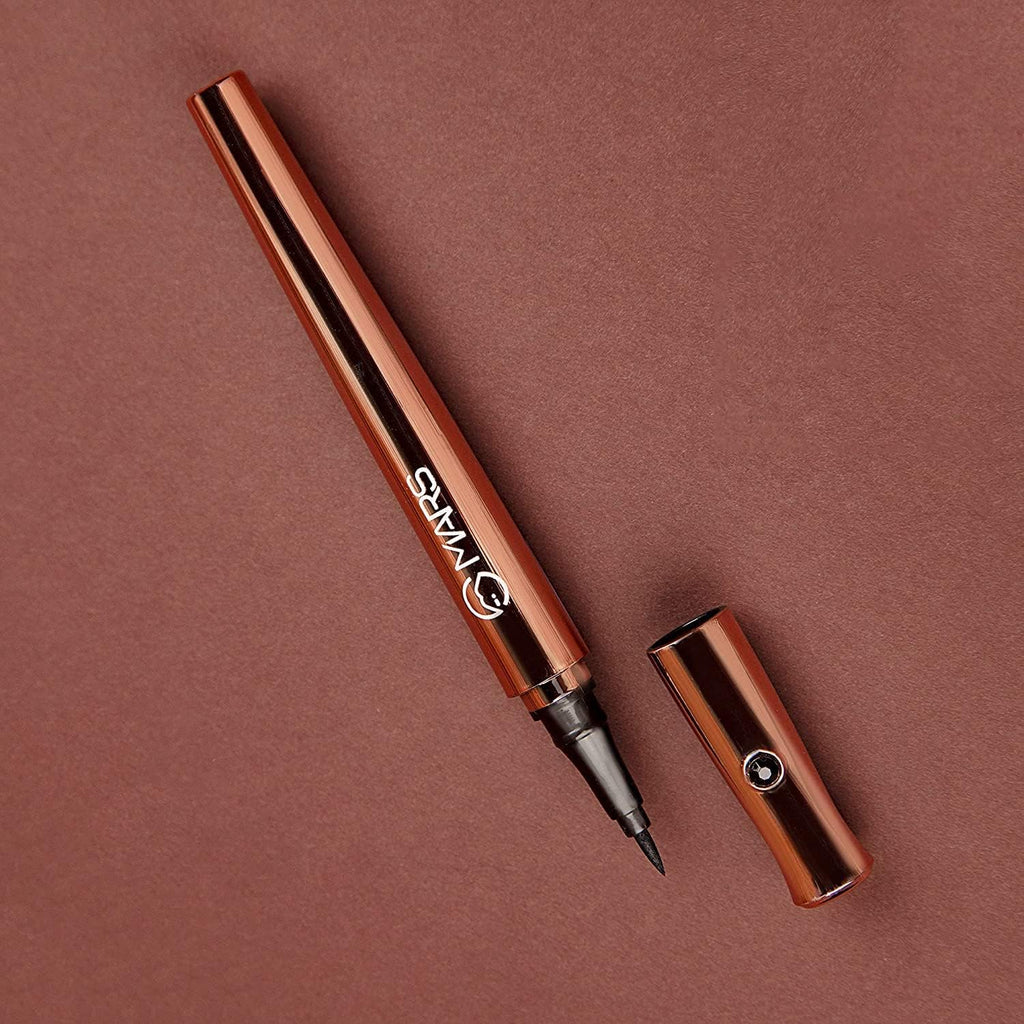 MARS Ink Black Liquid Pen Eyeliner | Smudge Proof & Waterproof Eye liner | Long Lasting Matte Finish | Ultra Fine Tip (1ml) (Black)