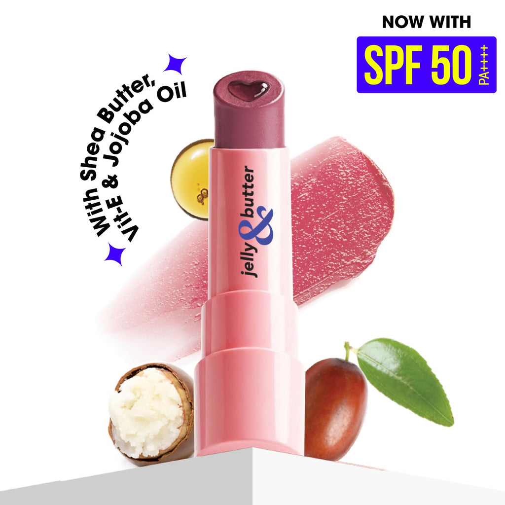 Blue Heaven Jelly & Butter SPF 50 Lip Balm infused with Jojoba Oil, Shea Butter + Vitamin E, smoothens Dry & Chapped Lips, Fades Pigmentation,...