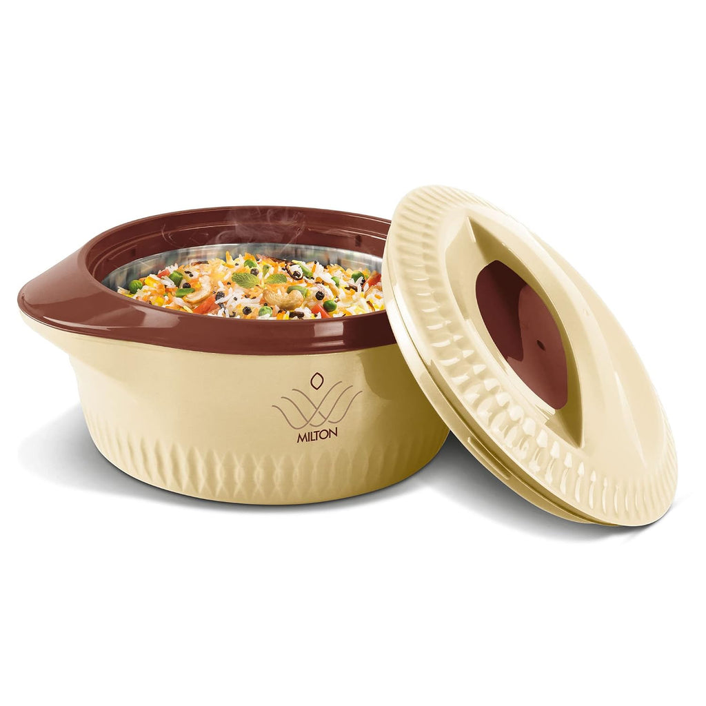 Milton Royal Jr. Insulated Inner Stainless Steel Casserole,Set of 3, (410 ml, 830 ml, 1.27 Litres),Brown |