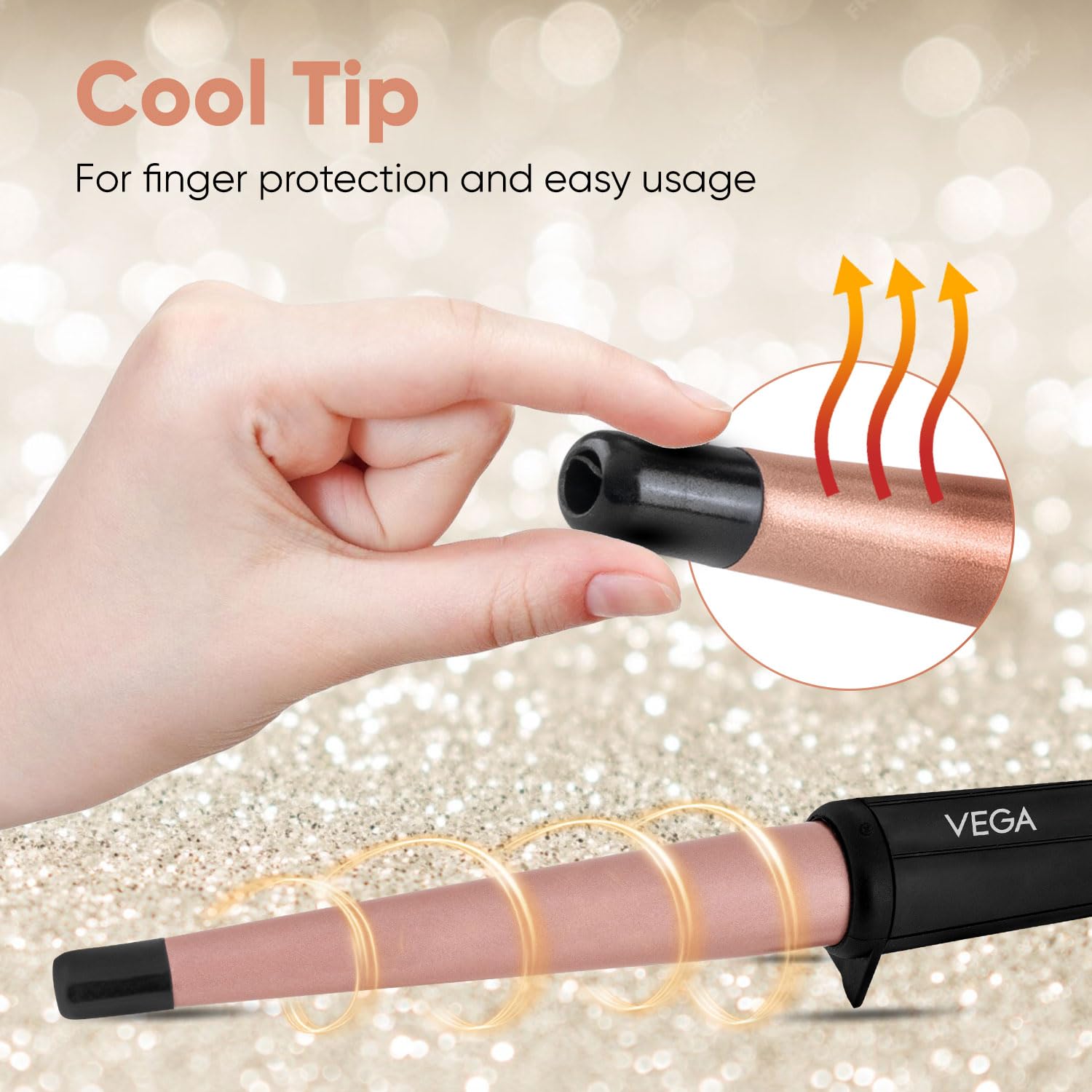 VEGA I-Curl Hair Curler For Women With Ceramic Coated 0.5 Inch-1 Inch Barrel