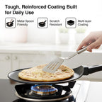 Prestige Omega Die-Cast Plus Aluminium Non-Stick Tawa 31 Cm, Black