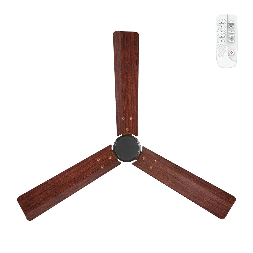 Bajaj Classico Sleek Wood 5S 1200mm Ceiling Fan with Remote | BEE 5 Star Rated Energy Efficient |