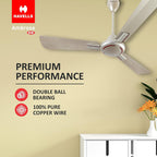 Havells 1200mm Leganza ES 4B Ceiling Fan  | Energy Saving, 100% Pure Copper Motor, 2 Year...