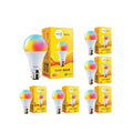 wipro 9W Bluetooth Enabled Smart Bulb B22 | 16 million Colours | White Tunable (Warm, Neutral & Cool White) | Dimmable | App-Control | Music Sync | Schedule & Scenes | Pack of 6