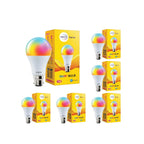 wipro 9W Bluetooth Enabled Smart Bulb B22 | 16 million Colours | White Tunable (Warm, Neutral & Cool White) | Dimmable | App-Control | Music Sync | Schedule & Scenes | Pack of 6