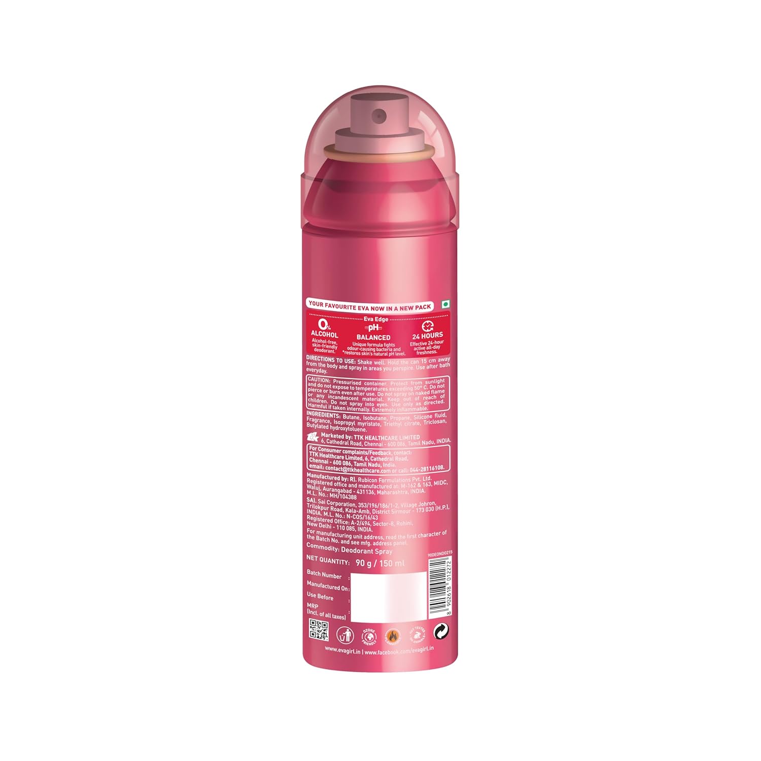 Eva Doll Deodorant Spray For Women, 150Ml