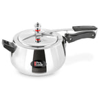 Milton Pro Cook Aluminium Induction Curve Pressure Cooker With Inner Lid, 5 Litre, Silver | Hot Plate Safe | Flame Safe