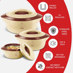 MILTON Royal 1500 Insulated Inner Stainless Steel Casserole, 1.27 litres, Brown |