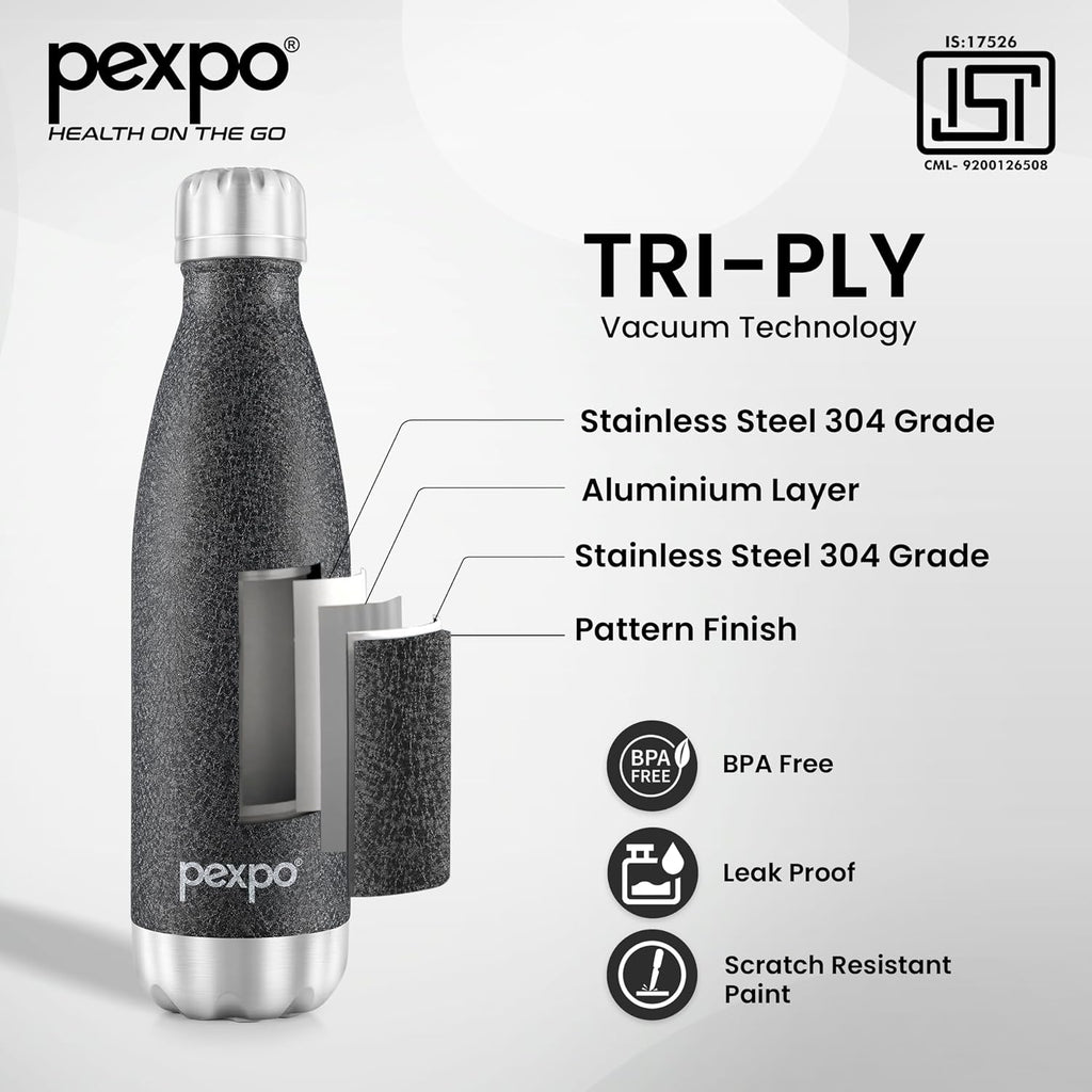 Stainless Steel Water Bottle Electro Black 500ml