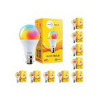 wipro 9W Bluetooth Enabled Smart Bulb B22 | 16 million Colours | White Tunable (Warm, Neutral & Cool White) | Dimmable | App-Control | Music Sync |...