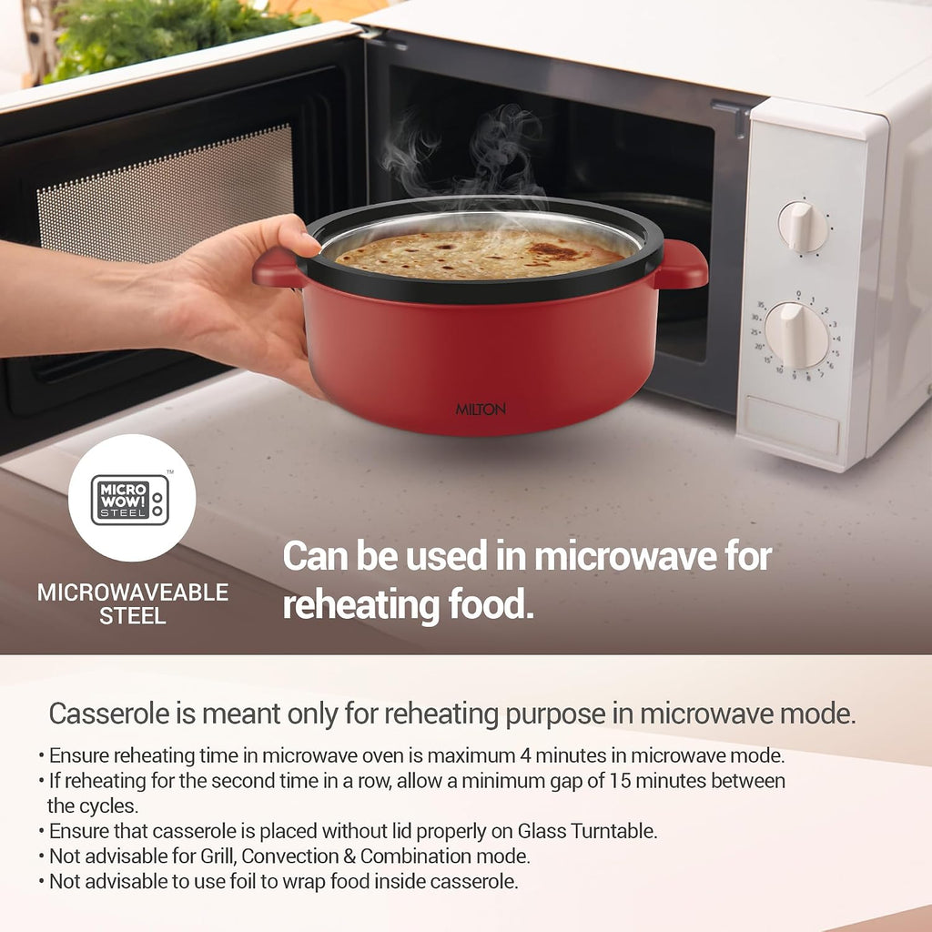 Milton Micronova Jr. Gift Set Inner Stainless Steel Casserole, Set of 3 (380 ml, 775 ml, 1345 ml)
