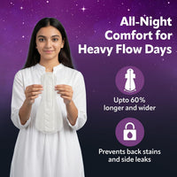 Evereve Comfort Nights Sanitary Pads XXXL+ 420mm, 20 Pads, 60% Longer with Wider back For All Night Care, Very Heavy Night Flow Absorption, Up to 100% Leak...