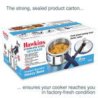 Hawkins 2 Litre Pressure Cooker | Stainless Steel | Hevibase | Straight Body | Induction Compatible | Ideal for 2–3 persons | Silver (HSI20)|Induction and...