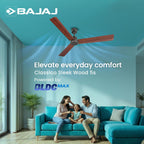 Bajaj Classico Sleek Wood 5S 1200mm Ceiling Fan with Remote | BEE 5 Star Rated Energy Efficient |