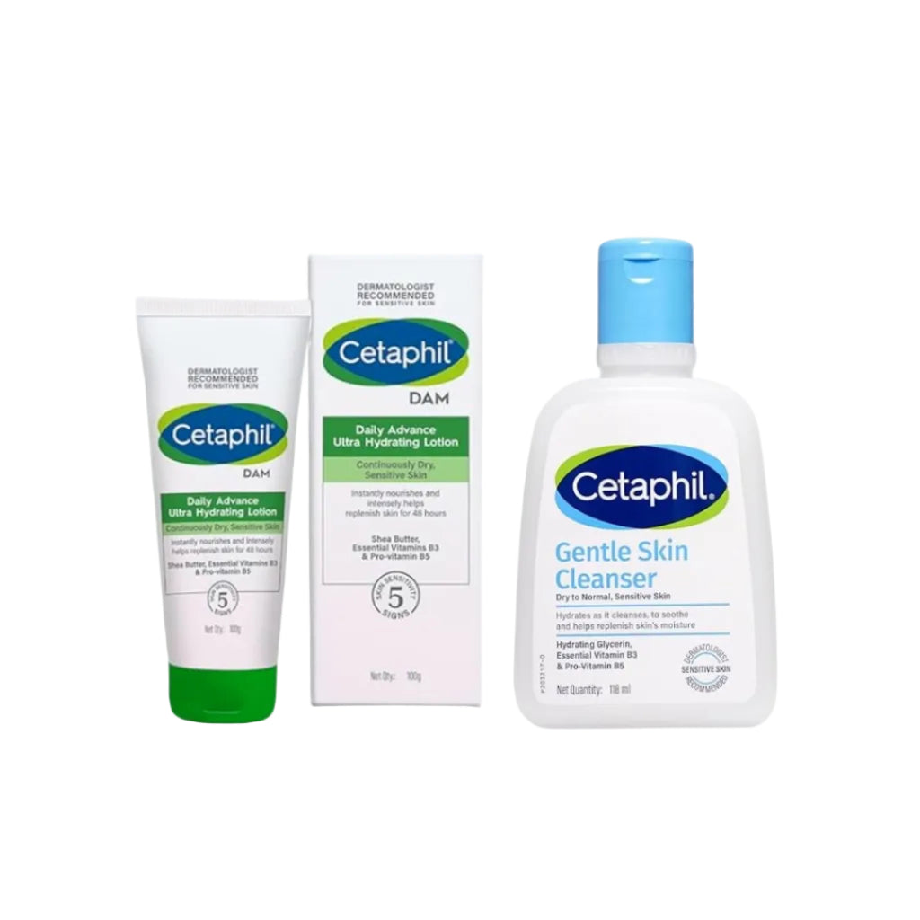 Cetaphil Gentle Skin Cleanser 118 ml and DAM 100g Combo