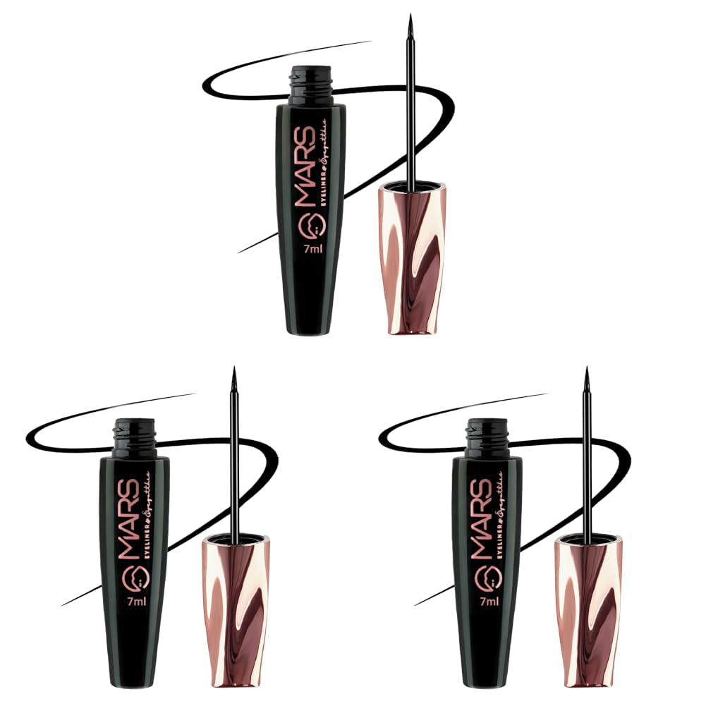 MARS Glossy Liquid Eye Got This Eyeliner | Quick Drying & Smudge Proof | Long Lasting Eye Liner with Fine Tip (7 ml) (Pack of 3)
