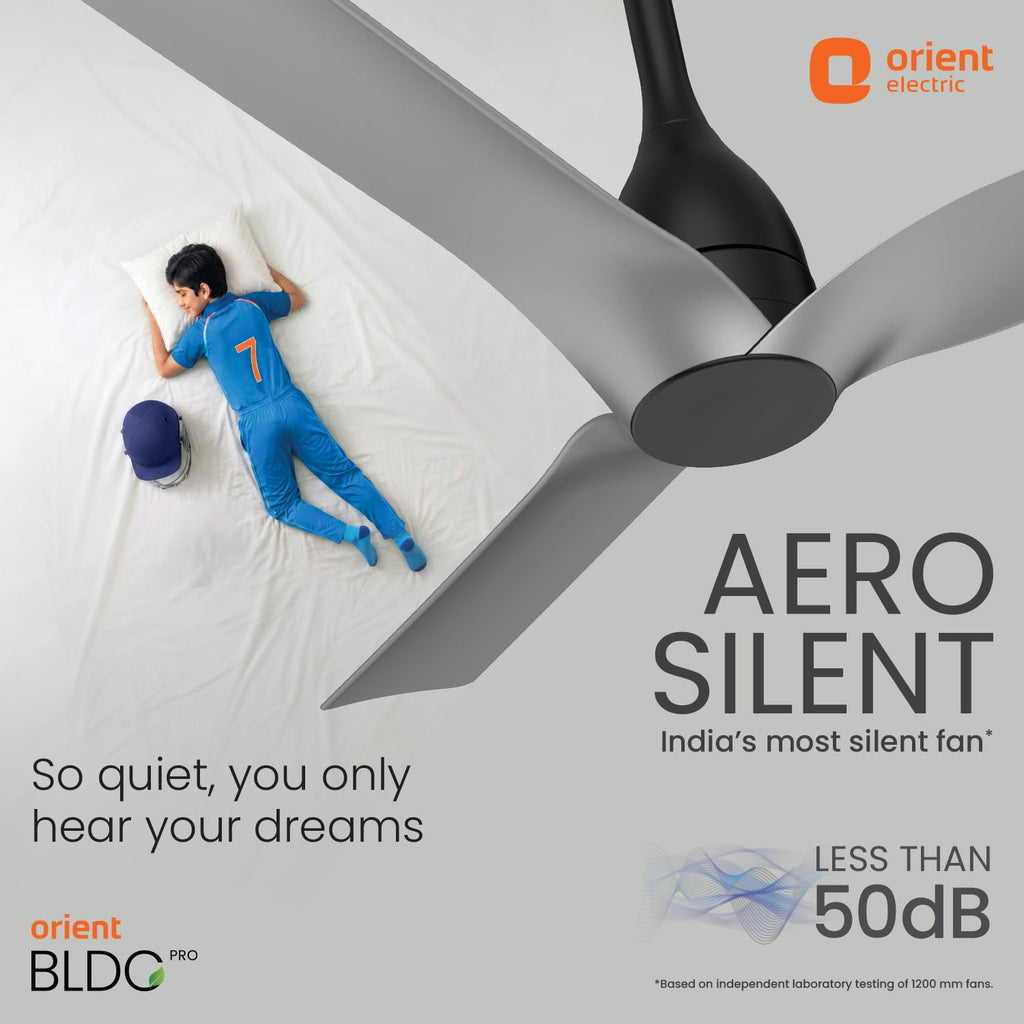 Orient Electric Aerosilent | India’s Most Silent Fan | Less than 50dB| 1200mm BLDC Ceiling Fan with Remote | BEE 5-Star Energy-Efficient Fan | Red Dot...
