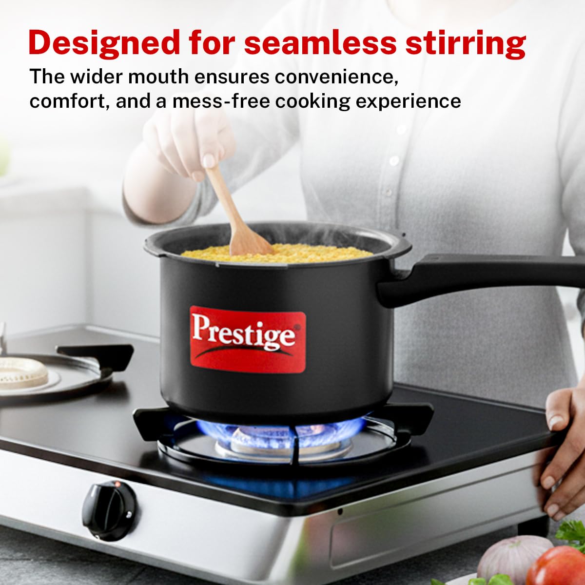 Prestige 3 Litre Hard Anodised Popular Svachh Outerlid Pressure Cooker|Deep Lid for spillage Control|Gas compatible|Gasket Release System|Metallic Safety Plug|5 years warranty|ISI Certified