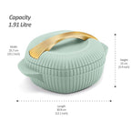 MILTON Oyster 2000 PU Insulated Inner Stainless Steel Casserole, 1910 ml, Light Green
