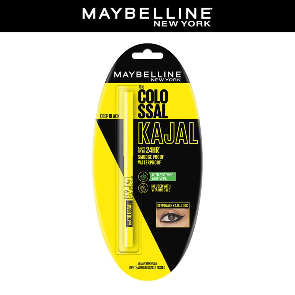 Maybelline New York Pencil Eyeliner & Kajal, Bold Eye Looks, Long-Lasting, Colossal Bold Liner & Colossal Kajal, Combo Pack, Essential Eye Kit,...