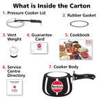 Hawkins 3 Litre Contura Black Pressure Cooker, Hard Anodised Inner Lid Cooker, Handi Cooker, (CB30)