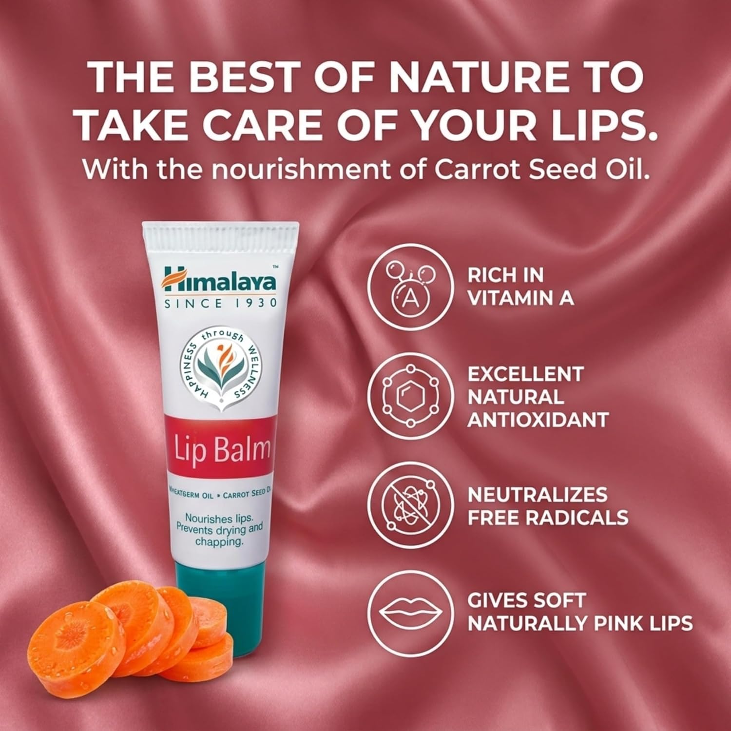 Himalaya Lip Balm 10gm| Soft| Naturally Pink Lips| Made with 100% Herbal Actives