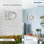Crompton Axial Air High-Speed Plastic Exhaust/Ventilation Fan (150 mm/6 Inches, White, Pack of 1)