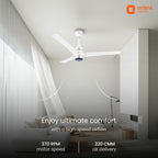 Orient Electric Uniquely Designed I Tome Pro 1200 mm BLDC Ceiling Fan with Remote | LED Indicator Lights, BEE 5 Star Rated Energy Efficient Fan | High Air Delivery, 3 Years Warranty by Orient - White