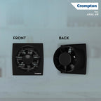Crompton Axial Air 150 mm (6 inch) Kitchen/Bathroom/Office Exhaust (Ventilation) Fan | 1750 RPM | Low Noise | Sturdy Front Grill | Wall, Glass & Grill Mounting | 2 Year Warranty | Black